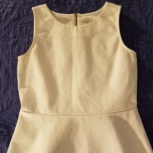 Loft White Structured Peplum Tank